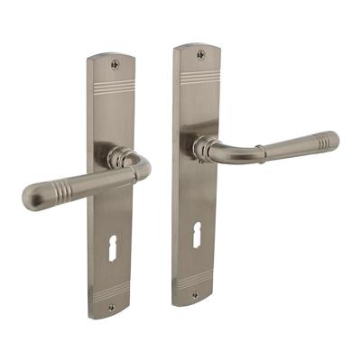 Deurkruk 1705 Emily op langschild sleutelgat 72mm nikkel mat