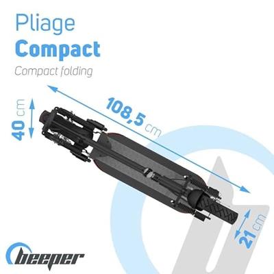 Elektrische scooter met alarm 10 Inch - BEEPER - MAX FX10-G2-8 - 500W - 48V - 8Ah