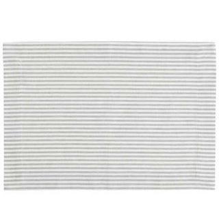 Linen&More Placemat Streep 4 Stuks Lichtgrijs/Katoen