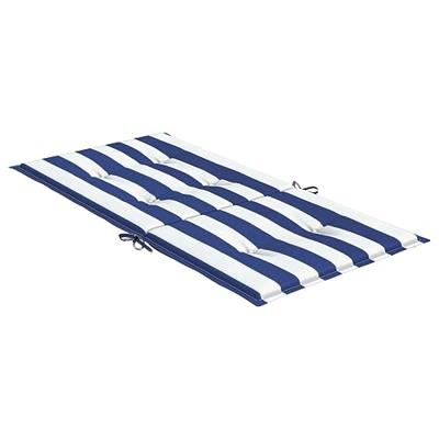 VidaXL Stoelkussens 4 st lage rug gestreept stof wit en blauw VidaXL Stoelkussens 4 st lage rug gestreept stof wit en blauw