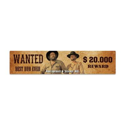 Bud Spencer & Terence Hill Tin Sign with Magnet Wanted 16 x 3,5 cm
