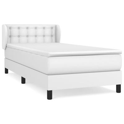 Boxspring met matras kunstleer wit 100x200 cm - thumbnail