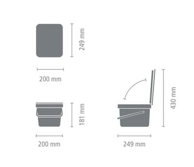 Brabantia Sort & Go afvalemmer 6 liter light grey - thumbnail