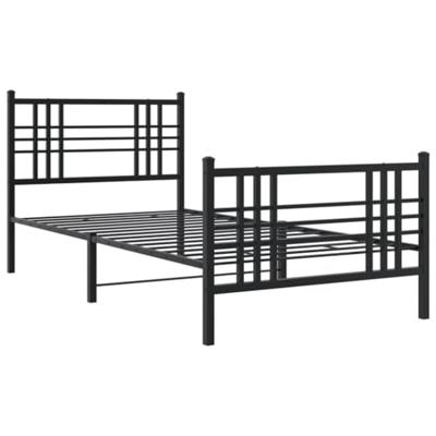 Bedframe met hoofd- en voeteneinde metaal zwart 100x190 cm - thumbnail