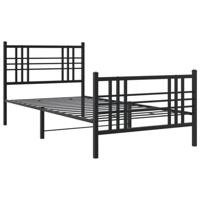 Bedframe met hoofd- en voeteneinde metaal zwart 100x190 cm - thumbnail