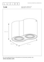 Lucide TUBE - Plafondspot - 2xGU10 - Wit - thumbnail