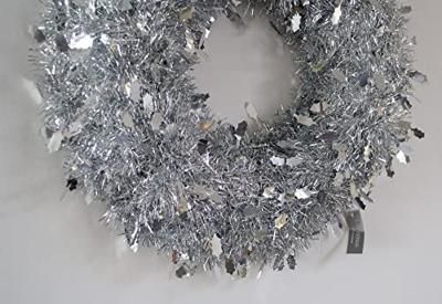 Kerstkrans Lametta Ø50cm Zilver