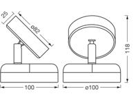 OSRAM HOMELIGHTING NIGHTLUX ROUND 830 DIM USB Black 4099854478826 Wandlamp 1.80 W Zwart - thumbnail
