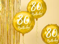 Folieballon 80th Birthday goud (45cm) - thumbnail