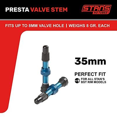 STANS Stan's valve stem aluminium (pair) - universal, presta - blue - 35mm