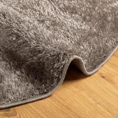 VidaXL Vloerkleed istan hoogpolig glanzend ø 100 cm grijs