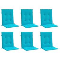 VidaXL Stoelkussens 6 st lage rug stof turquoise - thumbnail