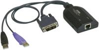 ATEN KVM Adapter [2x USB-A 2.0 stekker, DVI-D-stekker - 1x RJ45-bus] 0.20 m Zwart - thumbnail