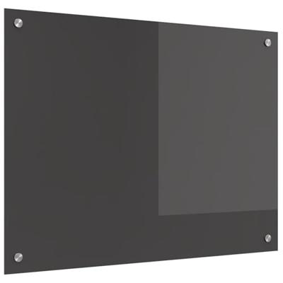 VidaXL Keuken spatscherm donkergrijs 80 x 60 cm gehard glas