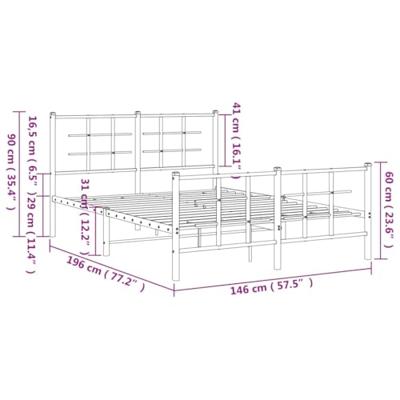 Bedframe met hoofd- en voeteneinde metaal wit 140x190 cm Bedframe met hoofd- en voeteneinde metaal wit 140x190 cm