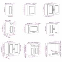 14-delige Keukenkastenset Kalmar bewerkt hout betongrijs - thumbnail