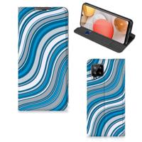 Samsung Galaxy A42 | Hoesje met Magneet | Waves Blue - thumbnail