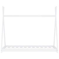 Kinderbedframe massief grenenhout wit 80x160 cm - thumbnail