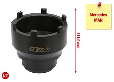 KS Tools 450.0168 3/4-sleufmoersleutel met 6 pennen voor Mercedes en MAN, 95-115mm