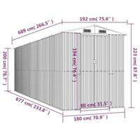 Tuinschuur 192x689x223 cm gegalvaniseerd staal donkerbruin - thumbnail