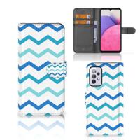 Samsung Galaxy A33 5G | Telefoon Hoesje | Zigzag Blauw - thumbnail
