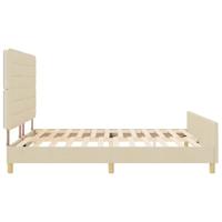 Bedframe met hoofdeinde Crème 180 x 200 cm Stof - thumbnail