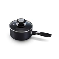 Beka Pro Induc Steelpan met Glazen Deksel 16 cm Zwart - thumbnail