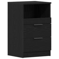 Nachtkastje met lade Zwart eiken 40 x 35 x 65 cm Bewerkt hout - thumbnail