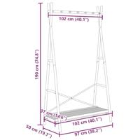 VidaXL Kledingrek met schap 102x50x190 cm bamboe - thumbnail