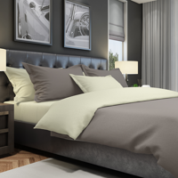 The One Dekbedovertrek Classic Taupe / Cream-140x220cm - thumbnail