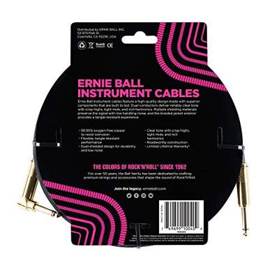 Ernie Ball 6086 Braided Instrument Cable, 5.5 meter, Black