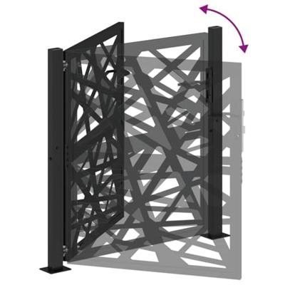 Poort met lichtontwerp 105x106 cm staal zwart Poort met lichtontwerp 105x106 cm staal zwart