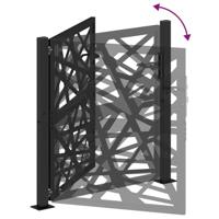 Poort met lichtontwerp 105x106 cm staal zwart - thumbnail