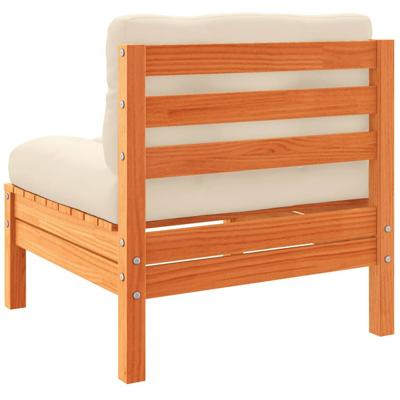 7-delige Loungeset met kussens massief grenenhout wasbruin - thumbnail