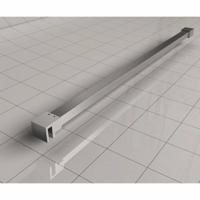 Wiesbaden Slim | profielset 200 cm + 120 cm stabilisatiestang | Incl.Glas- en muurkoppeling | Geborsteld staal - thumbnail