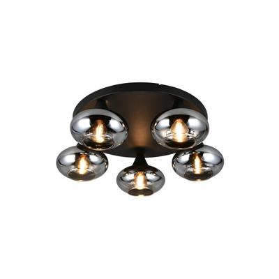 Trio PlafondlampDivina 5-lichts zwart met smoke glas - R66645054