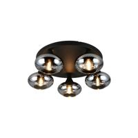 Trio PlafondlampDivina 5-lichts zwart met smoke glas - R66645054 - thumbnail
