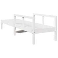 Ligstoel 199,5x62x55 cm massief grenenhout wit - thumbnail