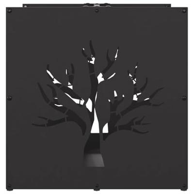 Brandhoutrek 40x40x40 cm koudgewalst staal zwart