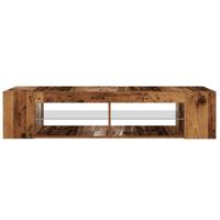 Tv-meubel met LED 135x39x30 cm bewerkt hout oud hout - thumbnail