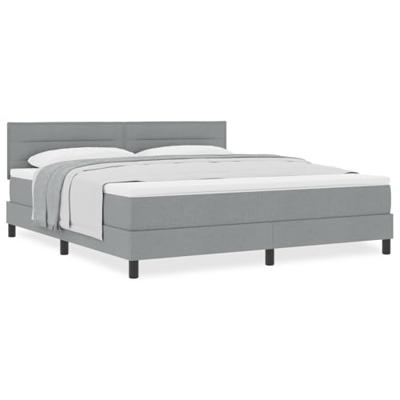 Boxspringbed met matras Lichtgrijs 180 x 200 cm Stof
