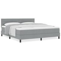Boxspringbed met matras Lichtgrijs 180 x 200 cm Stof - thumbnail