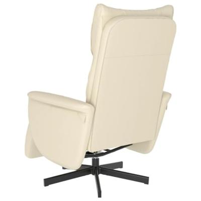 Fauteuil verstelbaar met voetensteun kunstleer crmekleurig - thumbnail