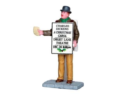 Lemax sandwich board man kerstdorp figuur type 1 Caddington Village 2014