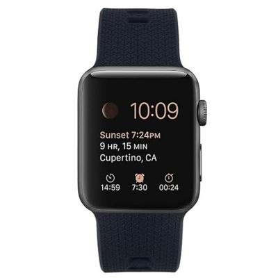 Siliconen bandje met motief - Donkerblauw - Geschikt voor Apple Watch 38mm / 40mm / 41mm / 42mm