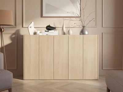 Schoenenkast PEASY 5 deuren scandinavische eik/hoogglans wit Schoenenkast PEASY 5 deuren scandinavische eik/hoogglans wit