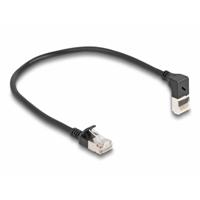 Delock 80285 RJ45 Netwerkkabel, patchkabel CAT 6A S/FTP 0.25 m Zwart 1 stuk(s) - thumbnail