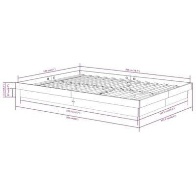 Bedframe massief hout zwart 120x200 cm