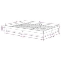 Bedframe massief hout zwart 120x200 cm - thumbnail