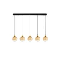 Lyora HanglampOrenda recht 5-lichts amber glas - 9416964 - thumbnail